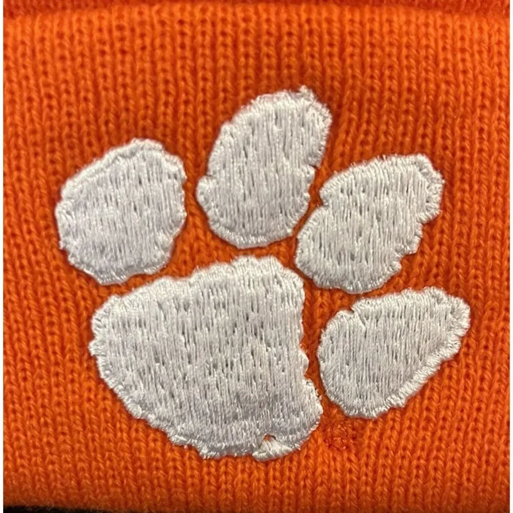 Clemson Tigers Top of the World Cuffed‎ Knit Hat Pom Beanie NWT